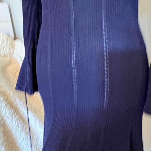 Gorgeous knit dress by Jonathan Simkhai! Navy blue.Fitted. Stretchy. - Picture 6 of 12